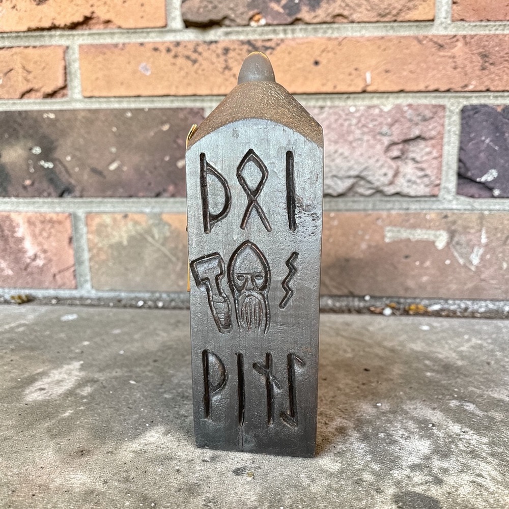 Von Stiehl Rune Primitive Viking Bottle Thursday Thor Charred Wood Wine Decanter